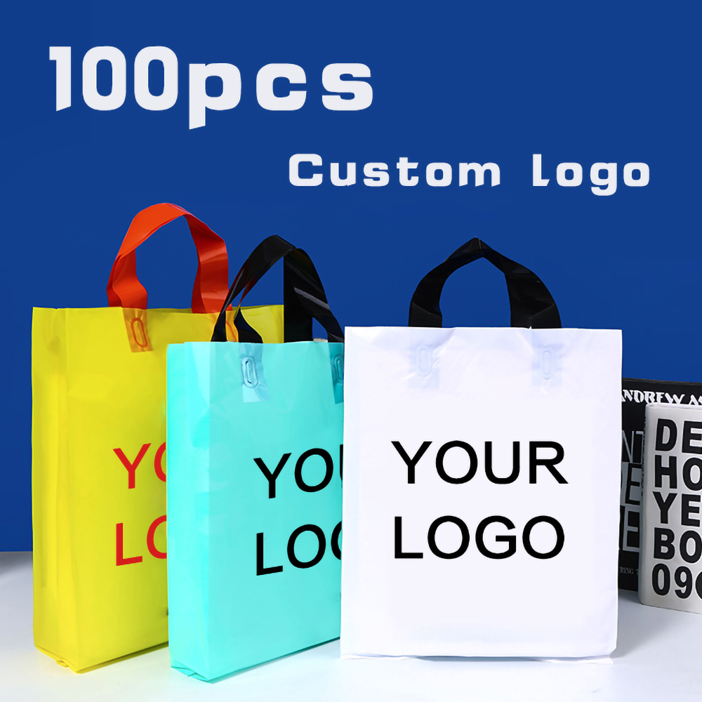Event Party Shop - 100 قطعة من أكياس التسوق الملونة