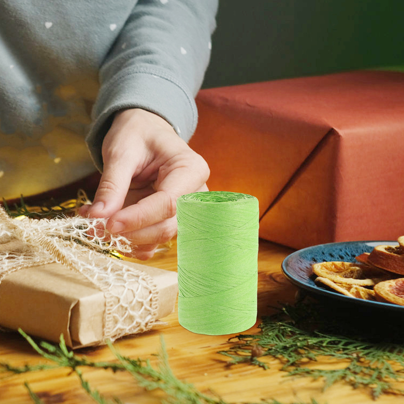 شريط ورقي من رافيا ملون لتغليف - مراجعة Papercraft Supply Ribbon وسعره